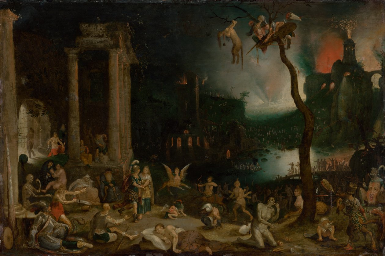 अंडरवर्ल्ड में एनीस और सिबिल, c.1604 (तांबे पर तेल) द्वारा जन एल्डर ब्रूघेल