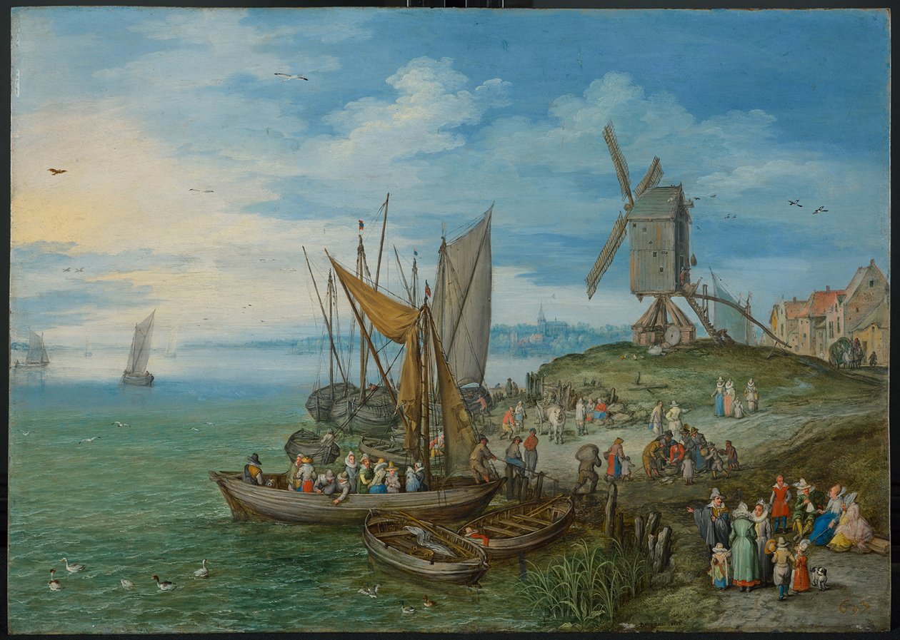 घाट पर मिल, 1613 द्वारा जन एल्डर ब्रूघेल