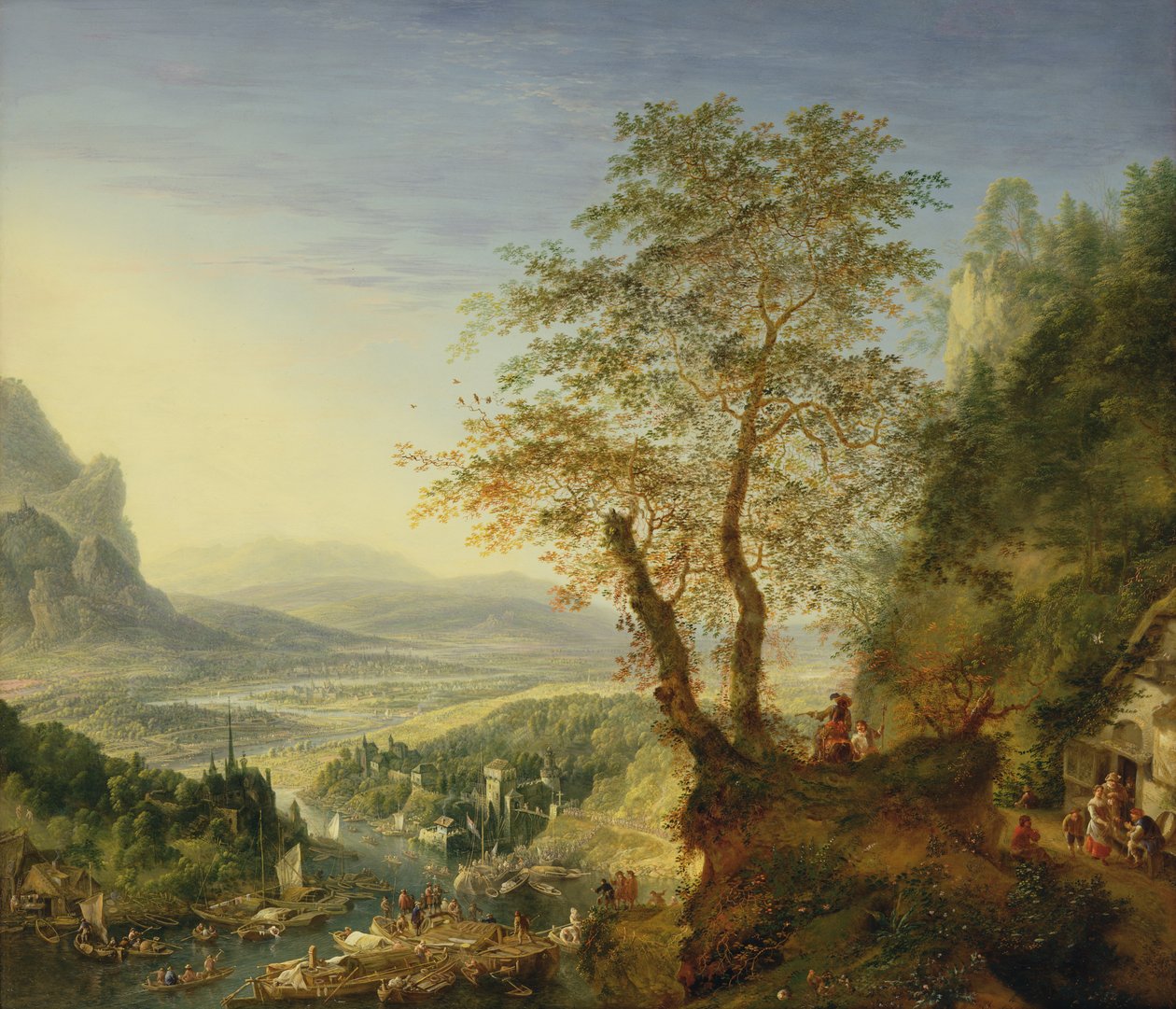 कैप्रिसियो नदी का परिदृश्य, c.1700 (तांबे पर तेल) द्वारा जन एल्डर ग्रिफ़ियर