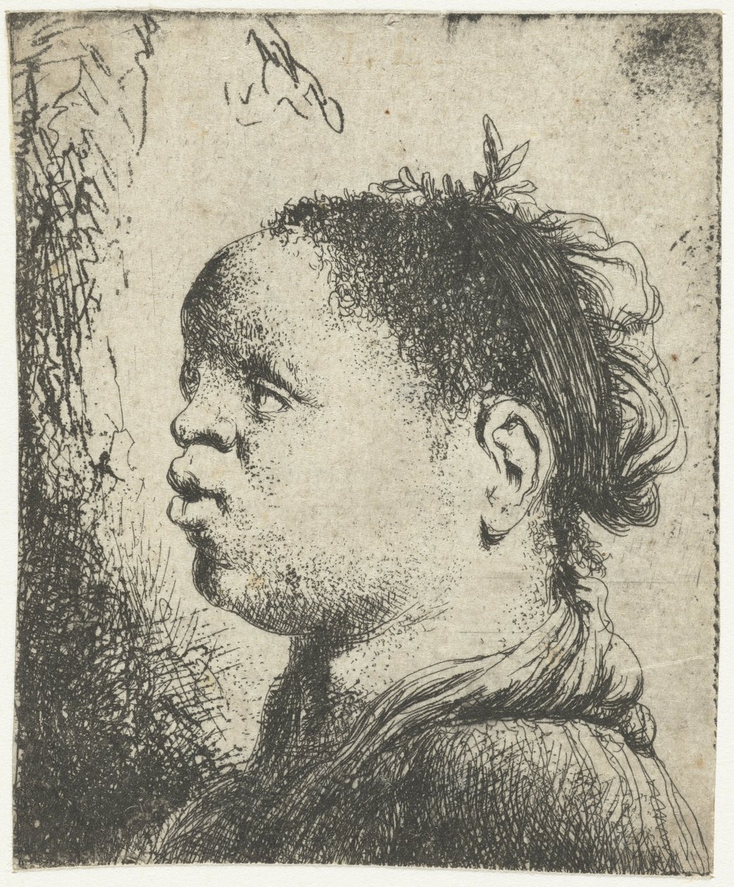 काली महिला, c.1650 (नक़्क़ाशी) द्वारा जन एल्डर लिवेन्स