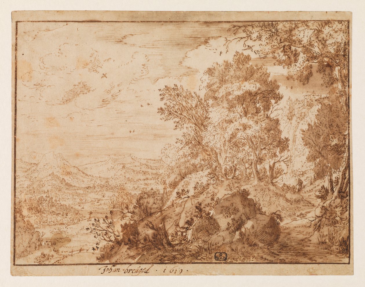 पहाड़ी परिदृश्य, 1619 द्वारा जान ब्रूघेल द यंगर