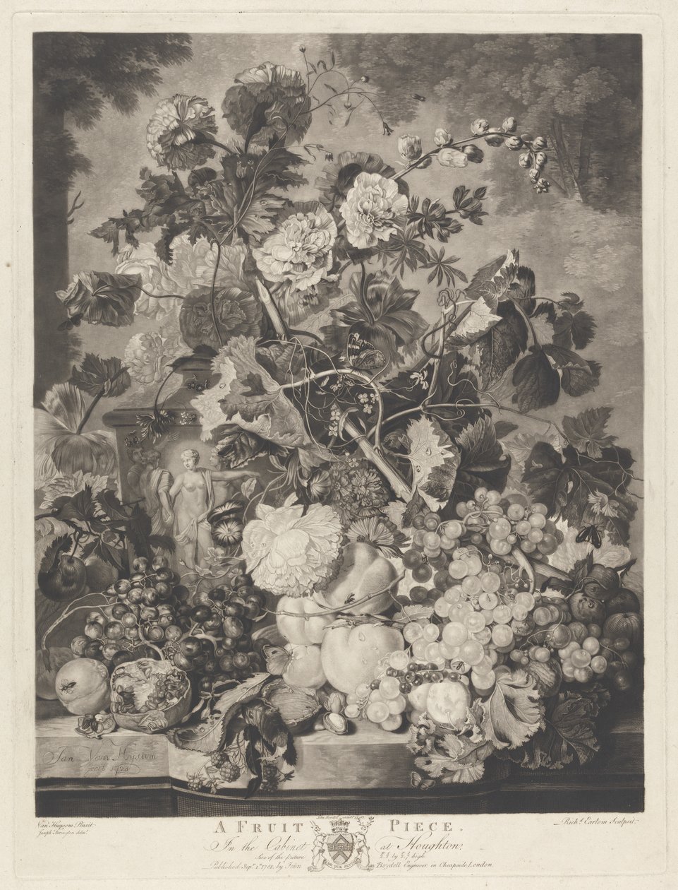 एक फल का टुकड़ा, रिचर्ड इरलोम द्वारा उत्कीर्ण, 1781 द्वारा Huysum के बाद जन वैन