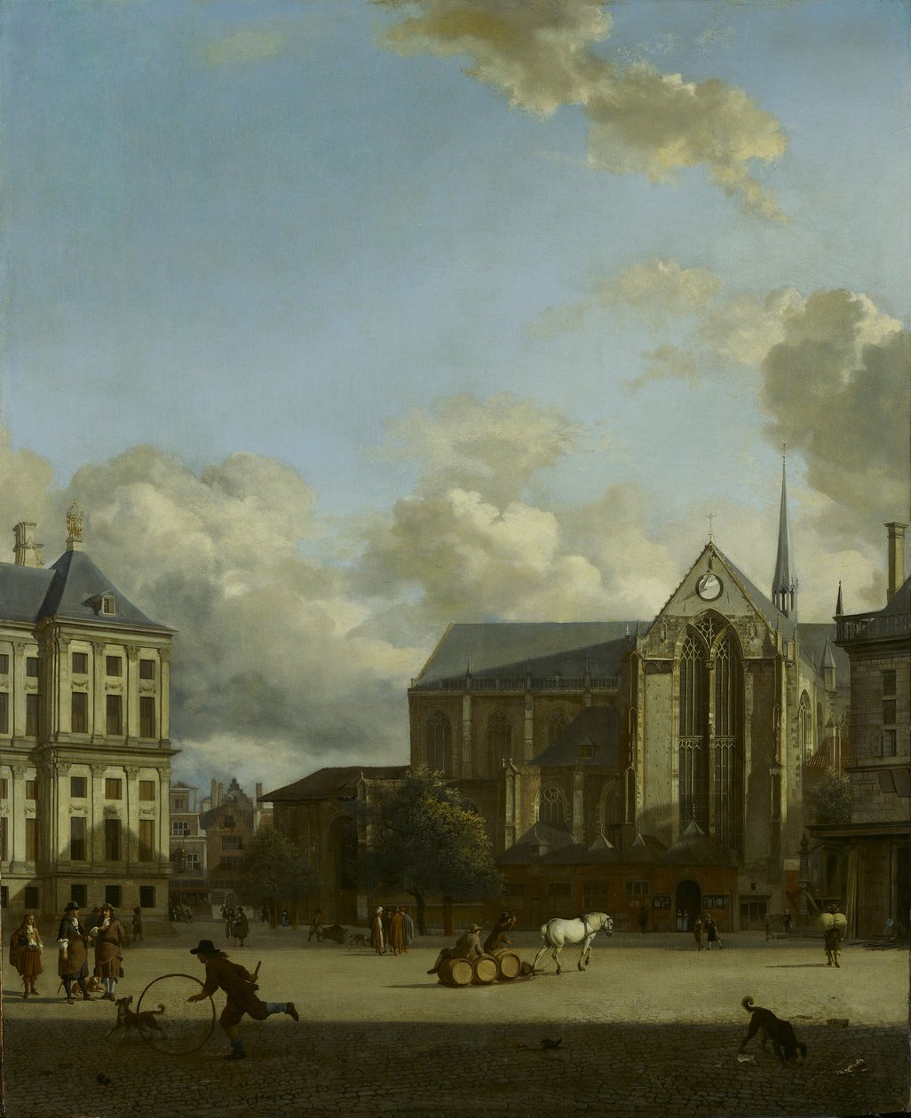 Nieuwe Kerk के साथ डैम स्क्वायर द्वारा जान वैन डेर हेडन