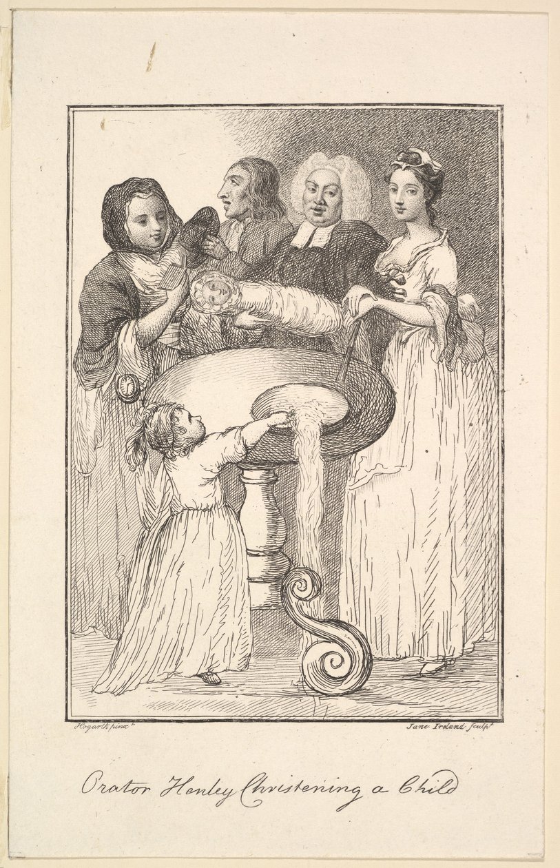 वक्ता हेनले एक बच्चे का नामकरण, 1794। द्वारा जेन आयरलैंड