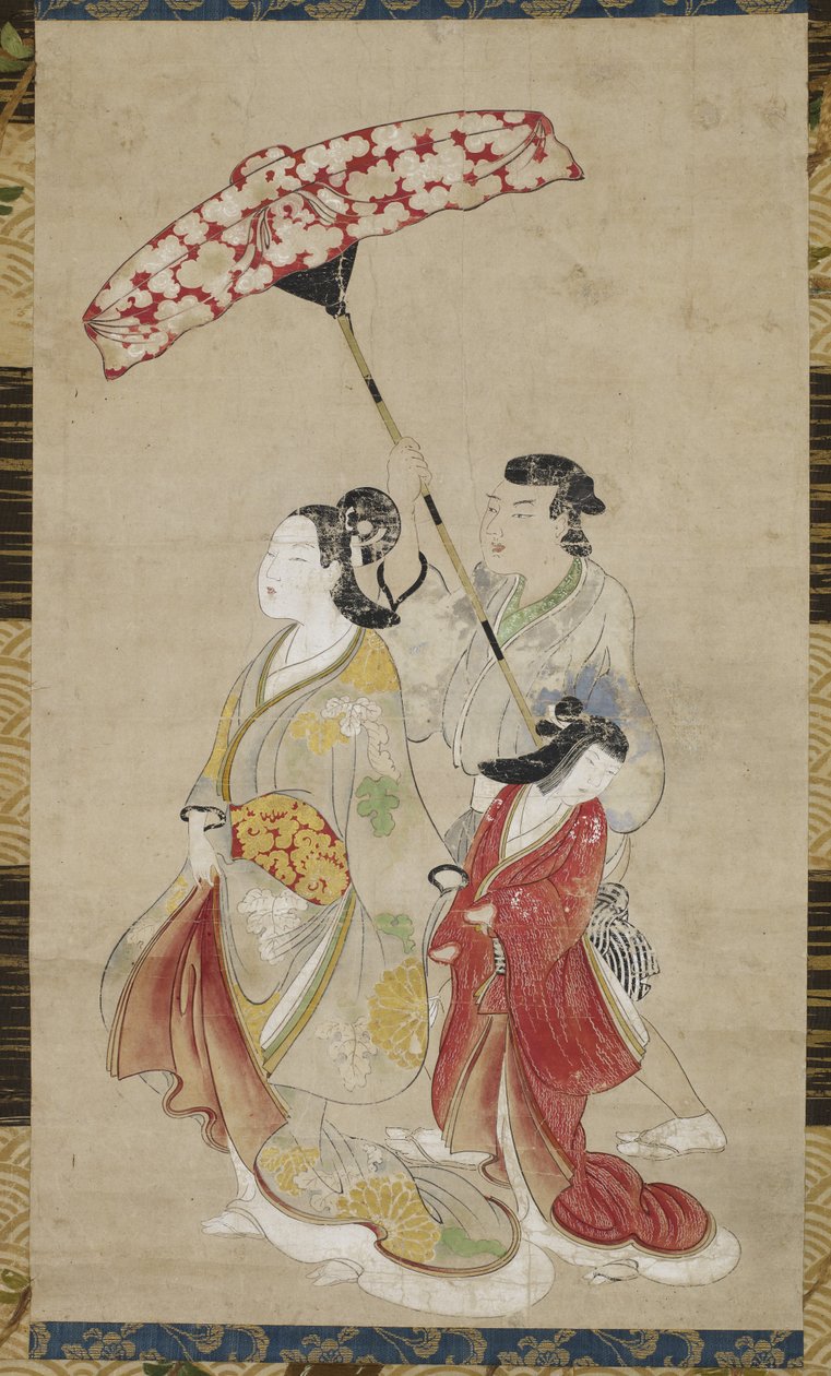परेड में उपस्थित प्रतिभागियों के साथ, c.1695 द्वारा जापानी स्कूल