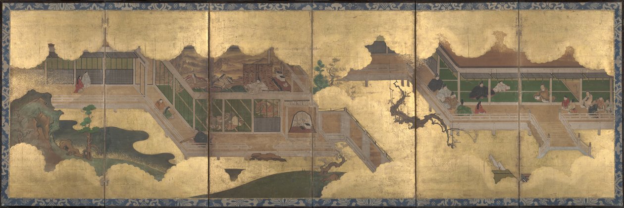 जेनजी की कथा से दृश्य, 1625-60 द्वारा जापानी स्कूल