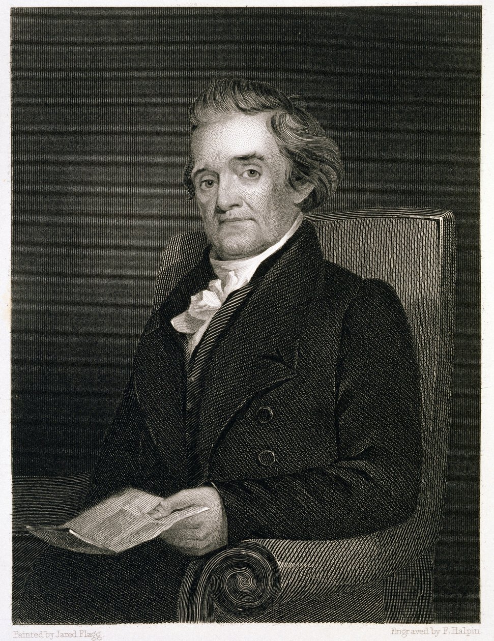 नूह वेबस्टर (1758-1843) फ्रेडरिक डब्ल्यू हैल्पिन (1805-80) द्वारा जारेड ब्रैडली फ्लैग
