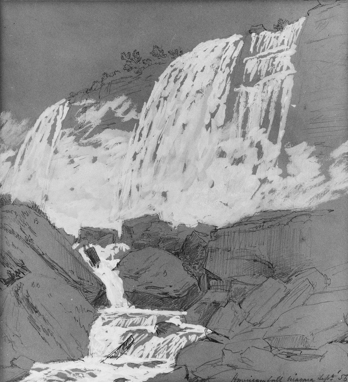 अमेरिकन फॉल्स, नियाग्रा, c.1855 द्वारा जैस्पर फ्रांसिस क्रॉसे