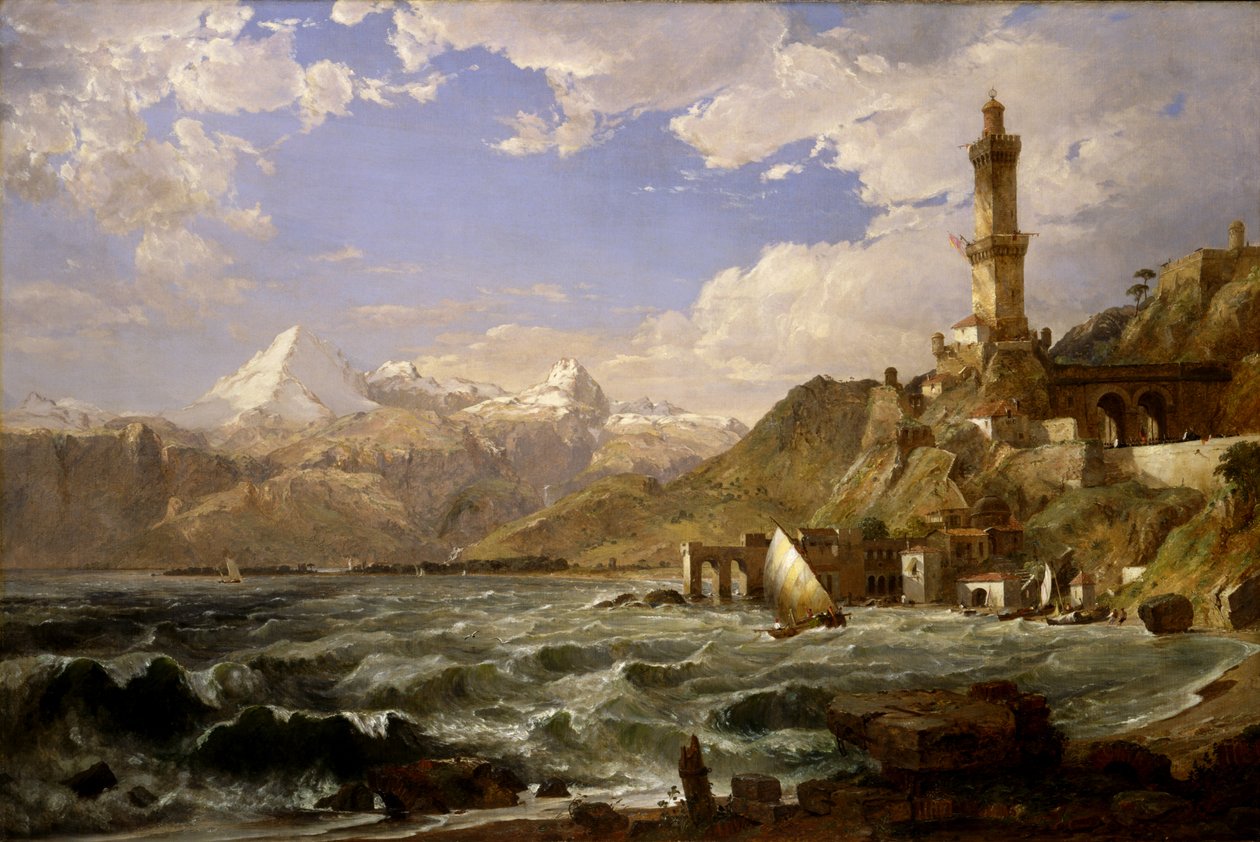जेनोआ का तट, 1854। द्वारा जैस्पर फ्रांसिस क्रॉसे
