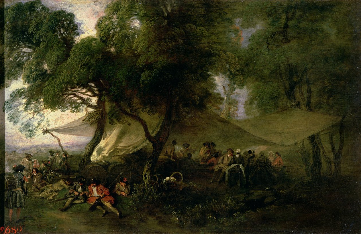 युद्ध से अवशेष, 1712-15 (तांबे पर तेल) द्वारा जीन एंटोनी वट्टू