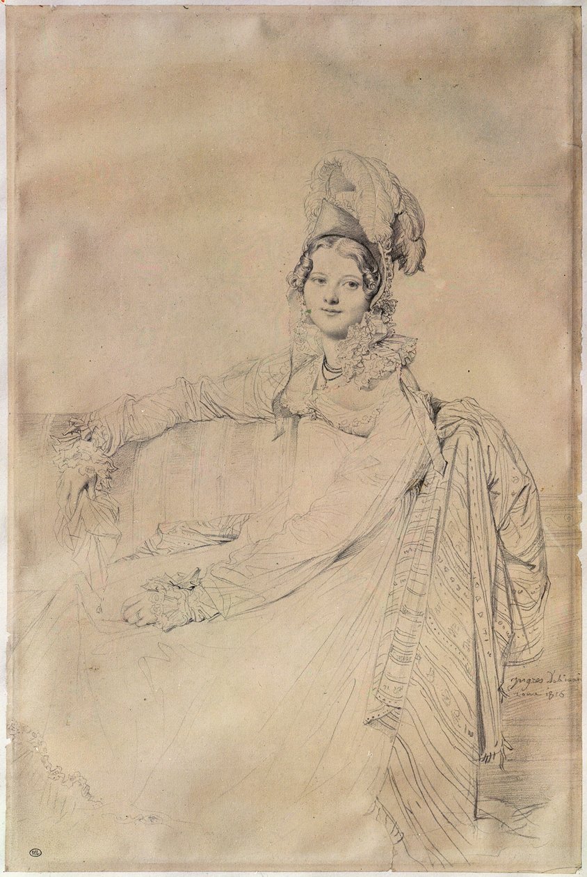 मैडम लुइस-निकोलस-मैरी डेस्टोच (1787-1831) 1816 का चित्र द्वारा जीन अगस्टे डॉमिनिक इंगर्स