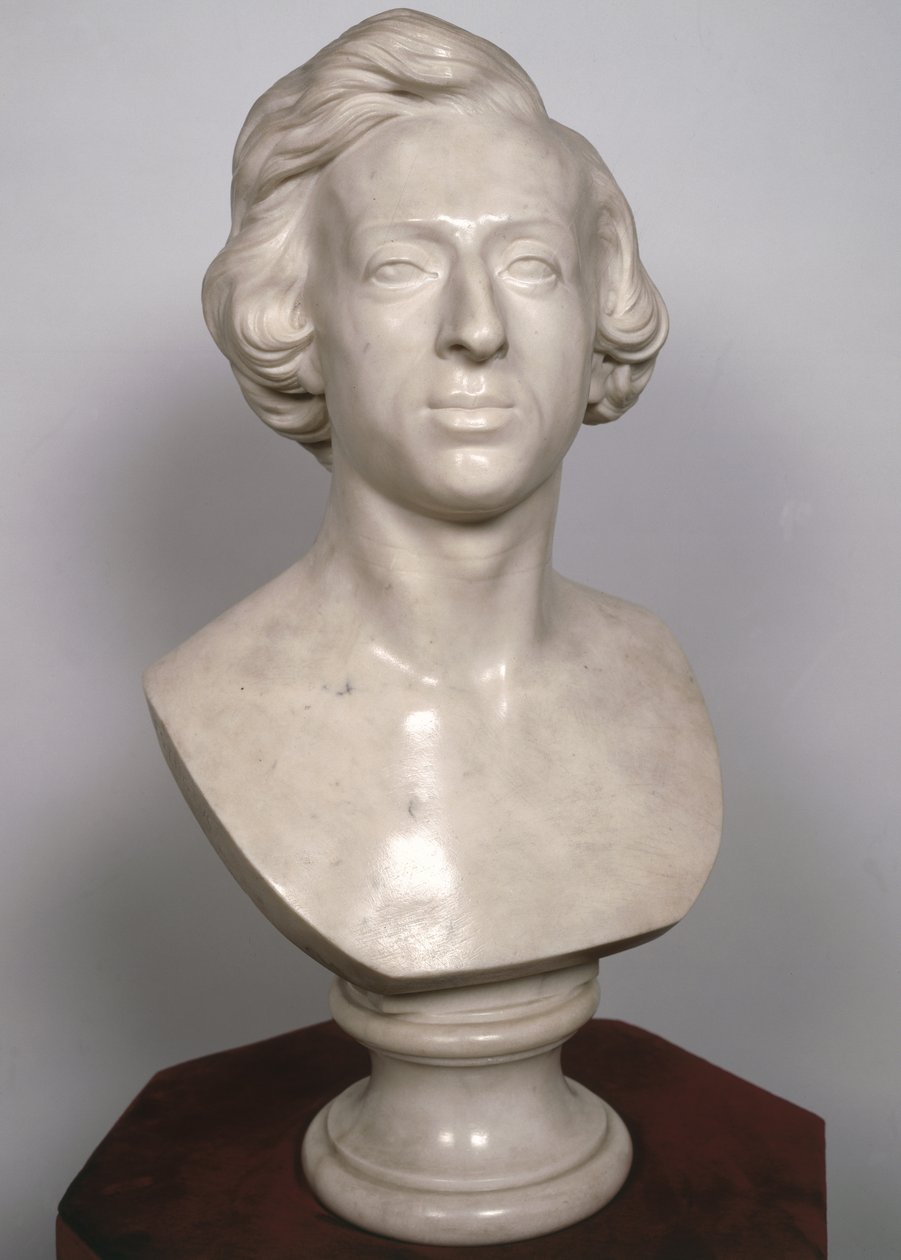 फ्रेडरिक चोपिन (1810-49) का वक्ष, 1849 (संगमरमर) द्वारा जीन बैप्टिस्ट अगस्टे क्लिंजर