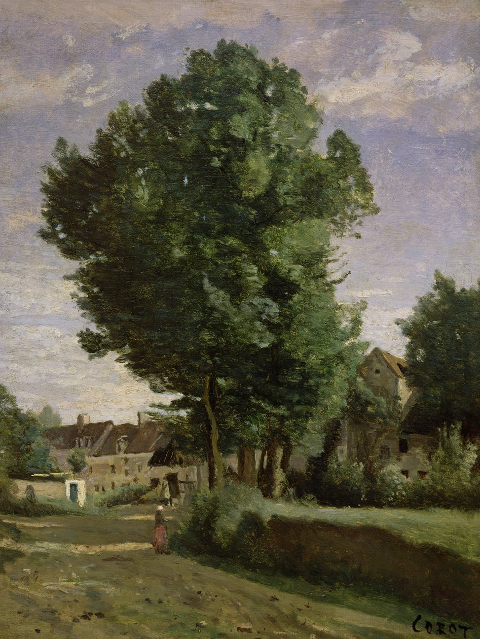 Beauvais के निकट एक गाँव का बाहरी इलाका, c.1850 द्वारा जीन बैप्टिस्ट केमिली कोरोट