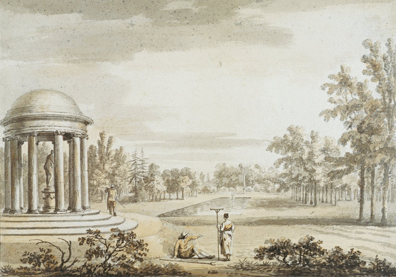 रोटंडा एंड द क्वीन्स थिएटर, स्टोव, 1753 द्वारा जीन बैप्टिस्ट क्लाउड चेटलेन