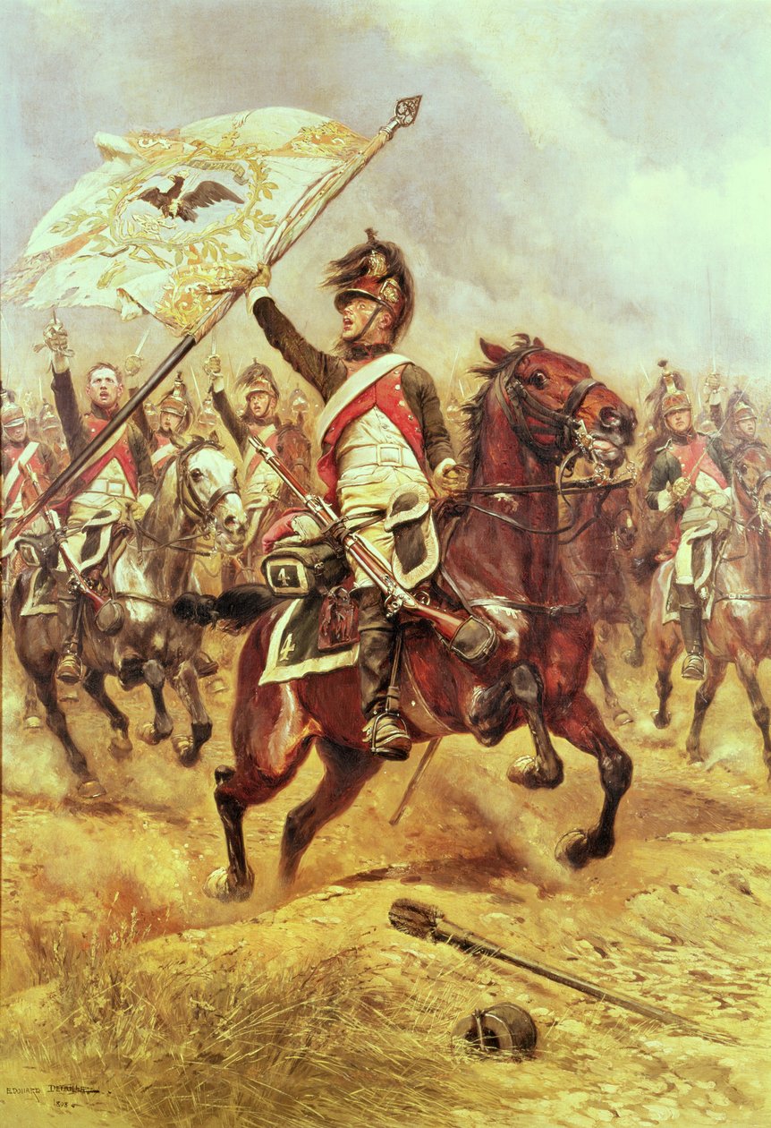 &39;ले ट्रोपे&39;, 1806, 4 डी ड्रैगून रेजिमेंट, 1898 द्वारा जीन बैप्टिस्ट एडौर्ड डिटेल