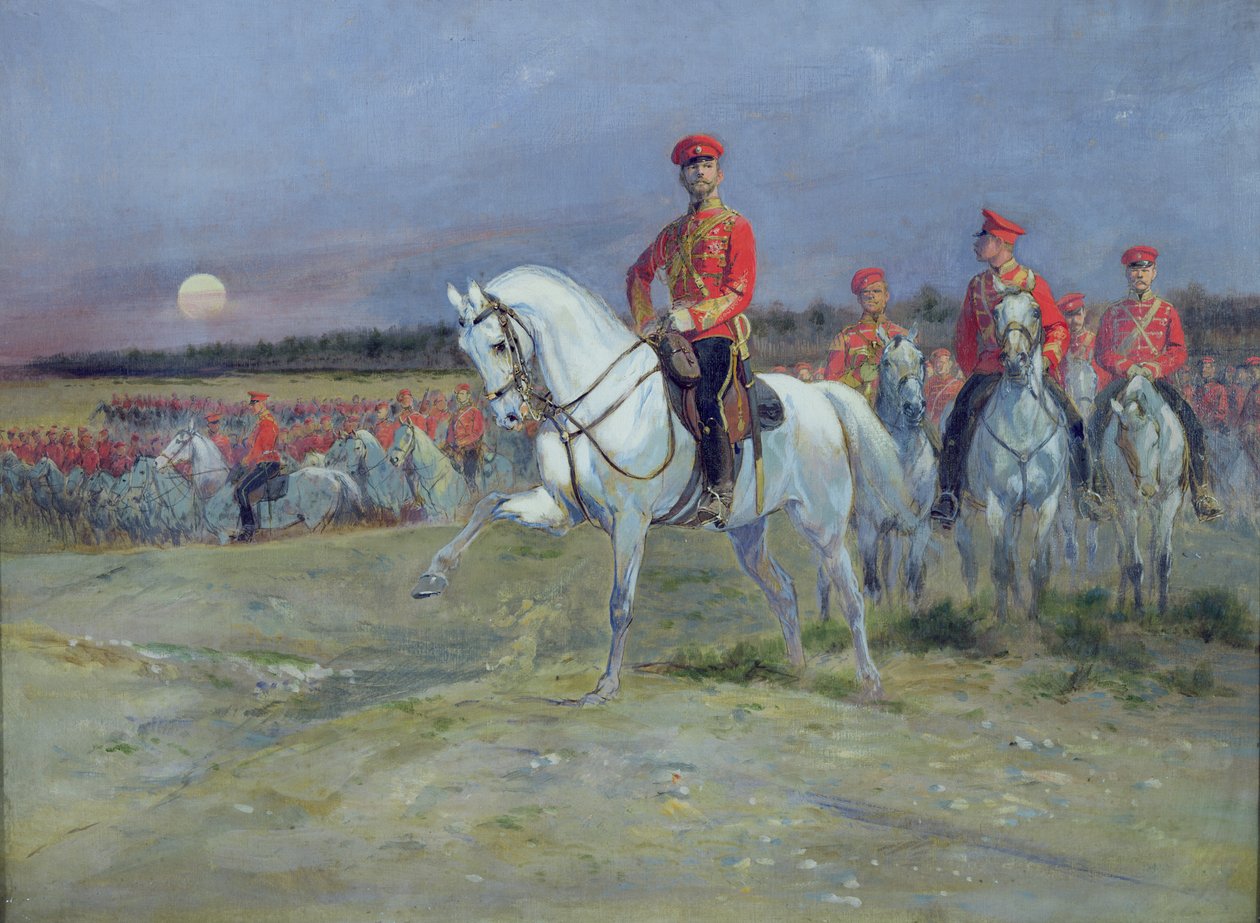 Tsarevich निकोलस (1894-1917) ट्रूप्स की समीक्षा, 1899 द्वारा जीन बैप्टिस्ट एडौर्ड डिटेल