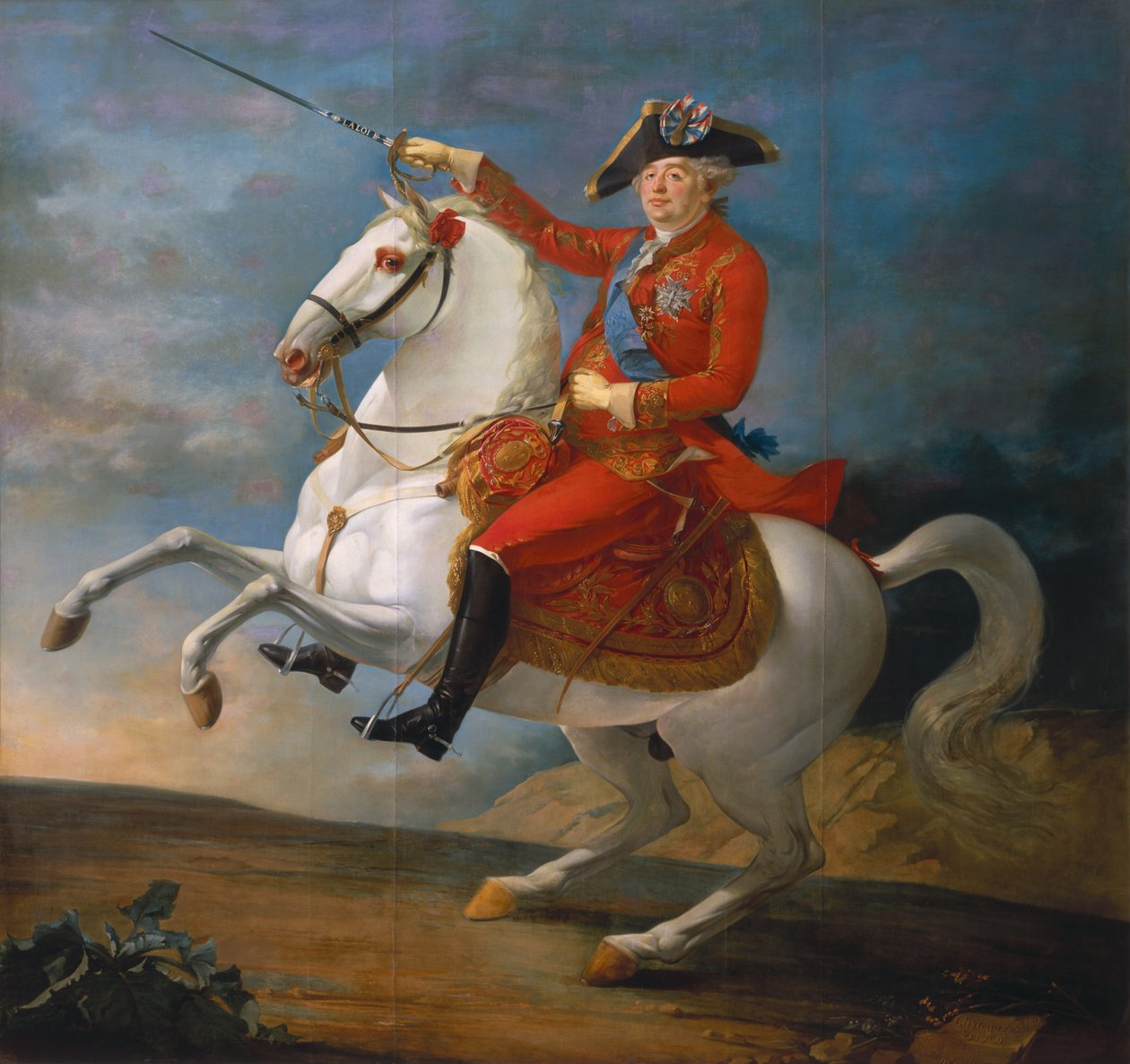 लुई XVI (1754-93) के अश्वारोही पोर्ट्रेट 1791 द्वारा जीन बैप्टिस्ट फ्रेंकोइस कार्टो