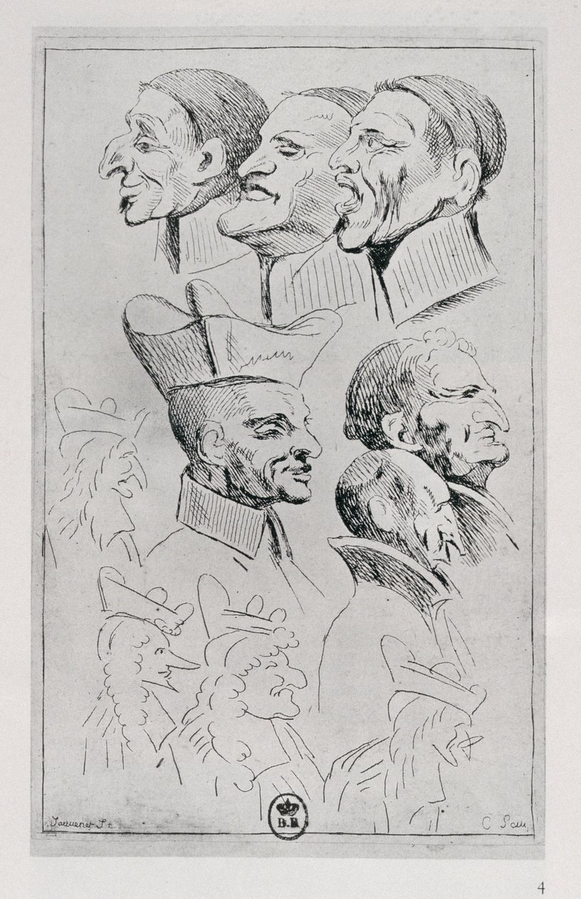 कैरिकेचर में जेसुइट्स के आंकड़े, c.1762 द्वारा जीन बैप्टिस्ट जौवेनेट