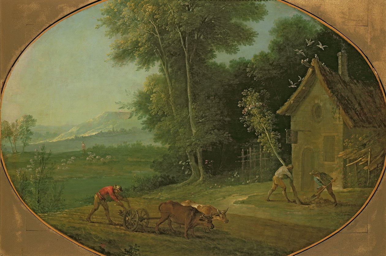 स्प्रिंग लैंडस्केप, 1749 द्वारा जीन बैप्टिस्ट ओड्री