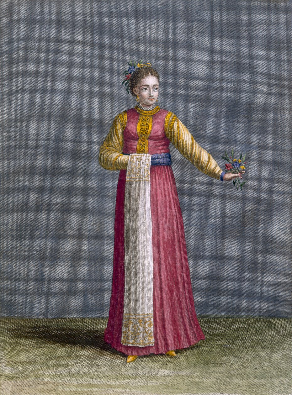 एक युवा वैलाचियन महिला, चार्ल्स डे फेरिओल द्वारा &39;वन हंड्रेड प्रिंट्स ऑफ द डिफरेंट नेशंस द कंट्रीब्यूटिंग ऑफ द लेवेंट रिप्रेजेंट&39;, जीन-बैप्टिस्ट हॉसर्ड (fl.1679-1749) द्वारा उत्कीर्ण, 17 से प्लेट द्वारा जीन बैप्टिस्ट वेनमोर