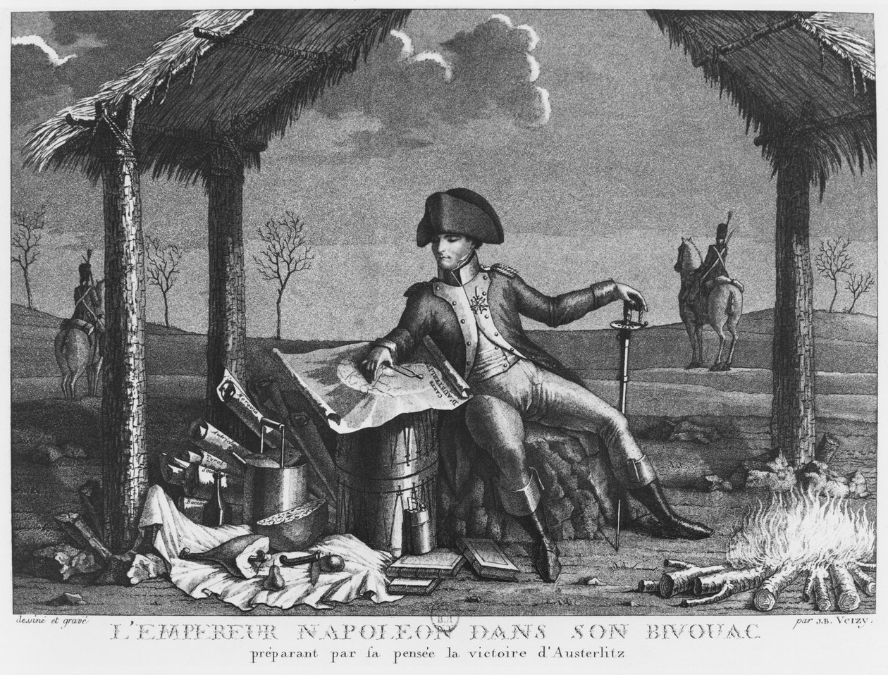 सम्राट नेपोलियन का Bivouac मैं आस्टर्लिट्ज़ की जीत की योजना बना रहा था, 1805 द्वारा जीन बैप्टिस्ट वर्ज़ी