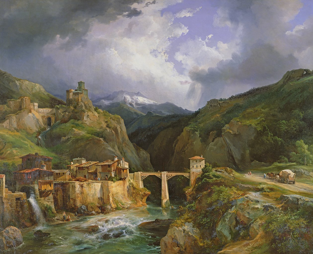 सिम्पोला के गांव और ब्रिज सिम्पलोन से डोमोडोसाला तक, 1832 द्वारा जीन चार्ल्स जोसेफ रेमंड