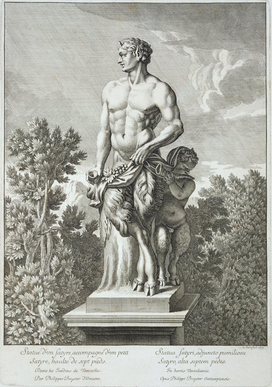 वर्साय, 1675 की एक प्रतिमा की प्रतिमा, &39;व्यूज एंड प्लान्स ऑफ वर्सेल्स&39; से, 16.16 को प्रकाशित (देखें 170893 भी) द्वारा जीन लेपौत्रे
