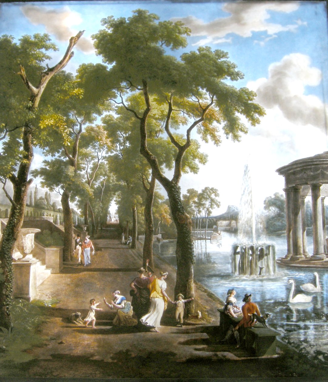 काल्पनिक लैंडस्केप, दिहल फैक्टरी, 1806 (कांच पर तेल) द्वारा जीन लुइस डे मार्ने