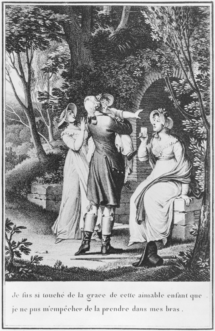 जोहान वोल्फगैंग गोएथे (1749-1832) द्वारा ई। डिगेंट द्वारा उत्कीर्ण &39;द सोर्रोस ऑफ वेथर&39; से चित्र द्वारा जीन-मिशेल द यंगर मोरो