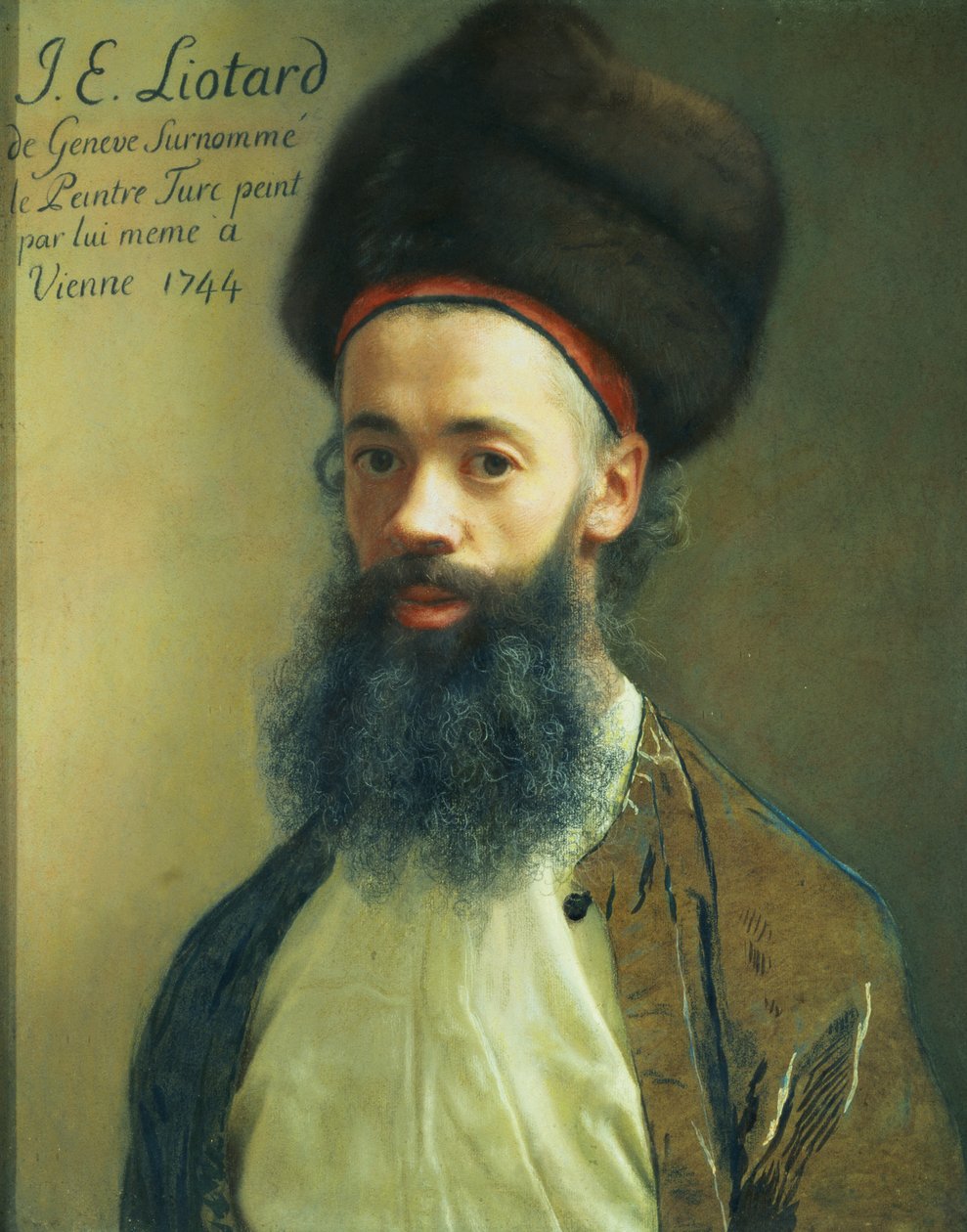 सेल्फ पोर्ट्रेट, 1744 (कागज पर पेस्टल) द्वारा जीन ऑटिने लिओटार्ड