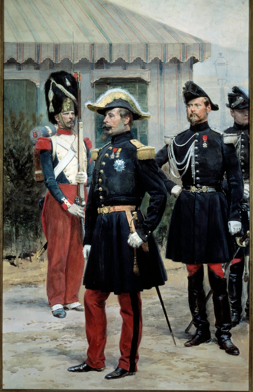 सम्राट नेपोलियन III (1808-1873) का पोर्ट्रेट। एडौर्ड डिटेल द्वारा वाटरकलर (1848-1912)। 19वीं सदी का पेरिस, मुसी डे ल'आर्मी द्वारा जीन बैप्टिस्ट एडौर्ड डिटेल