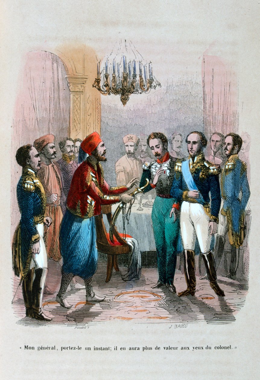 इब्राहिम पाचा और कर्नल फौदोआ, मिस्र, 1828 1847 के बीच बैठक द्वारा जीन एडोल्फ बीज़