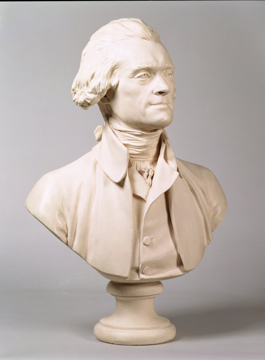 थॉमस जेफरसन (1743-1826) 1789 (प्लास्टर) द्वारा जीन एंटोनी हौडन