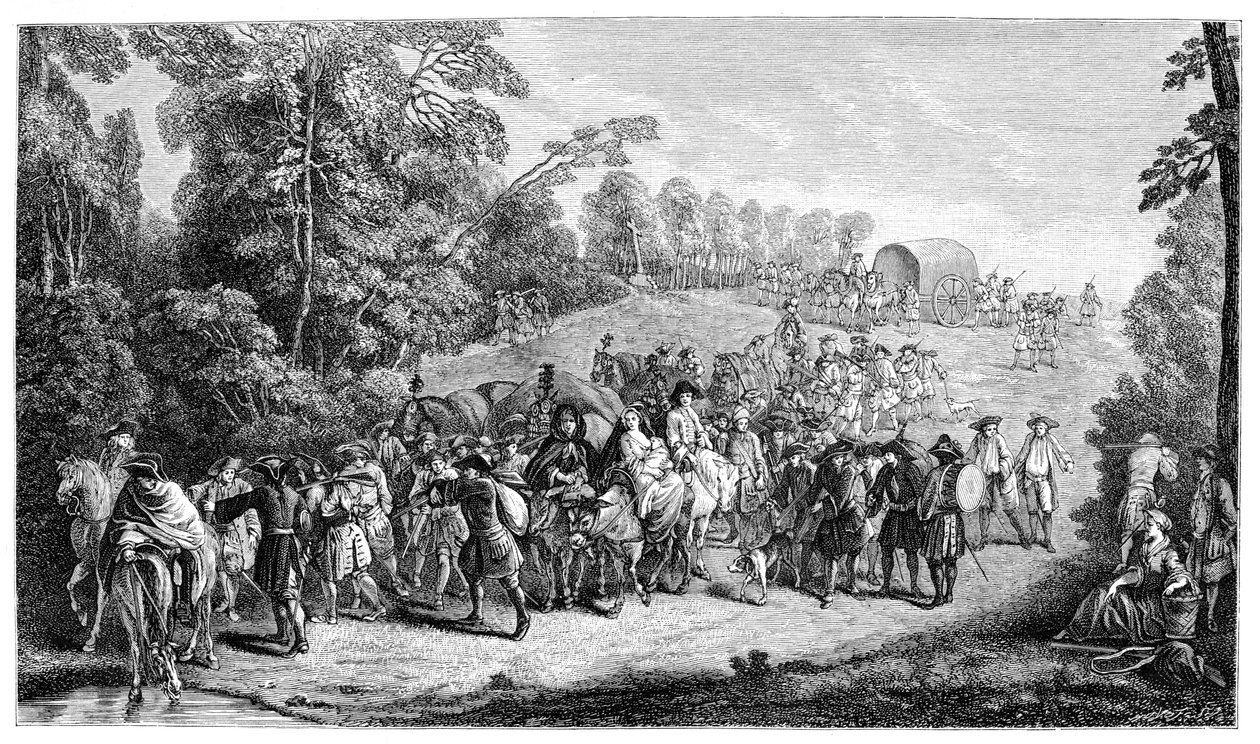 इन्फैंट्री मार्चिंग, 1885। द्वारा जीन एंटोनी वट्टू