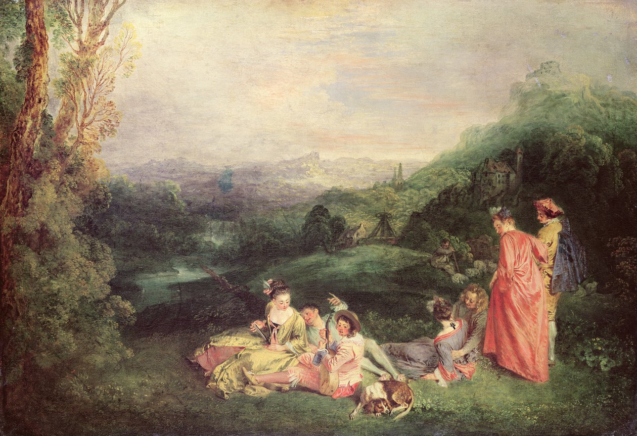 पीसफुल लव, c.1718-19 द्वारा जीन एंटोनी वट्टू