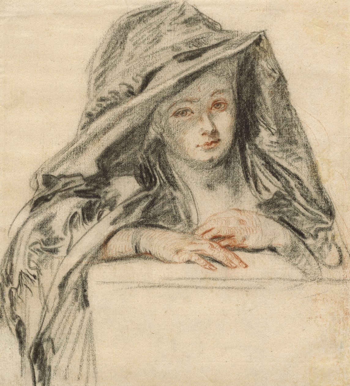 वुमन इन ब्लैक, c.1719 द्वारा जीन एंटोनी वट्टू