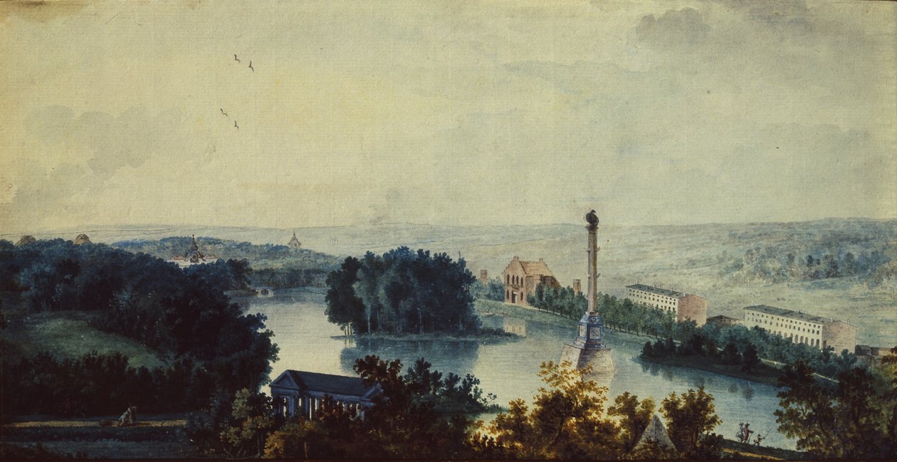 Tsarskoye Selo। Chesme स्तंभ, 1780 के दशक द्वारा जीन बाल्टाजार्ड डे ला ट्रैवर्स