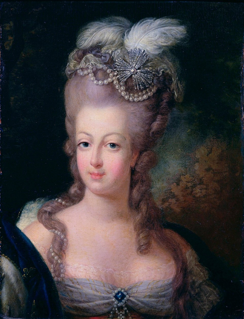 फ्रांस की क्वीन मैरी एंटोनेट का चित्र, 1775 द्वारा जीन बैप्टिस्ट आंद्रे गौटियर डी ऑगोटी