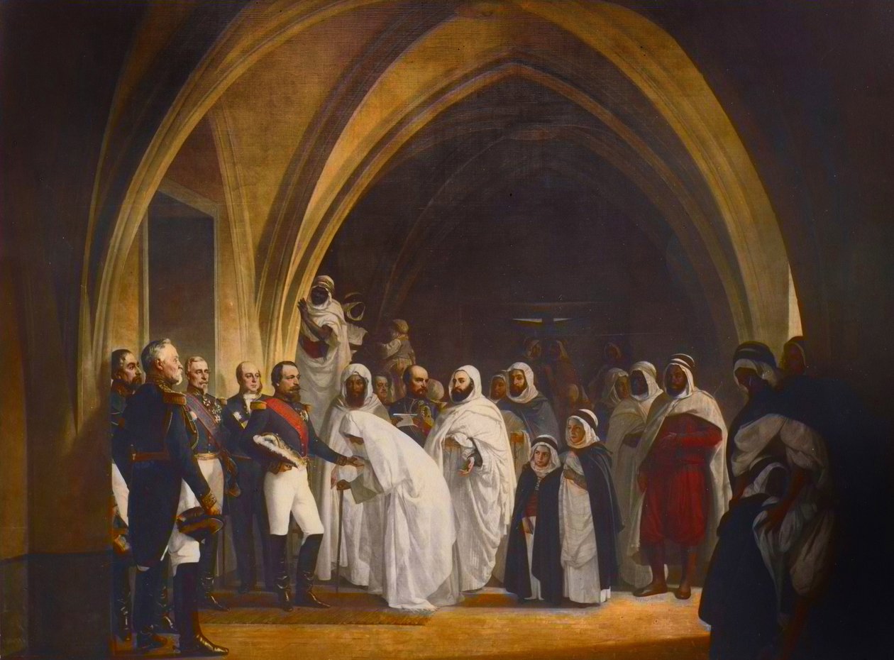 रिपब्लिकन-राजकुमार लुई नेपोलियन (1808-1873) के राष्ट्रपति ने अब्द अल कादर, अंबोइस महल, 16 अक्टूबर को मुक्त किया द्वारा जीन बैप्टिस्ट एंग टिसियर