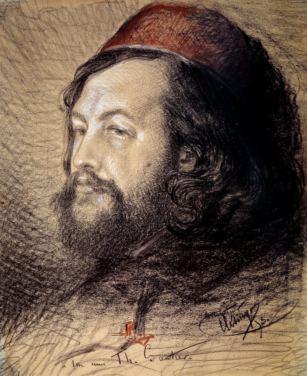 ऑगस्टे क्लीसिंगर (1814-1883) 1851 सन द्वारा थियोफाइल गौटियर (1811-1872) चारकोल और पेस्टल ड्राइंग का पोर्ट्रेट। 0,77x0,65 मीटर वर्साय, मुसी डू चेटो द्वारा जीन बैप्टिस्ट अगस्टे क्लिंजर