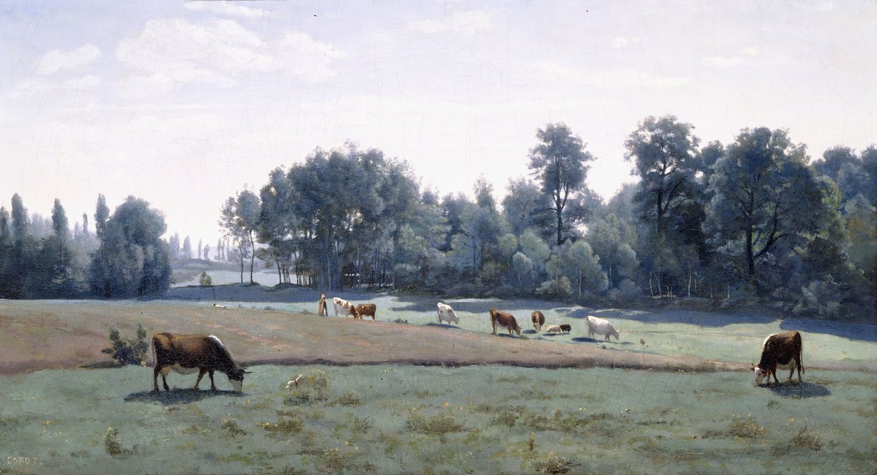 मार्कोसिस - गायों की चराई, 1845-50 द्वारा जीन बैप्टिस्ट केमिली कोरोट