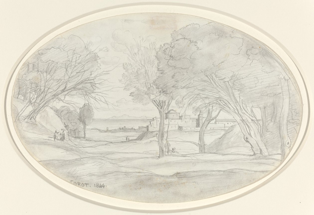 टस्कनी की स्मारिका, 1844। द्वारा जीन बैप्टिस्ट केमिली कोरोट