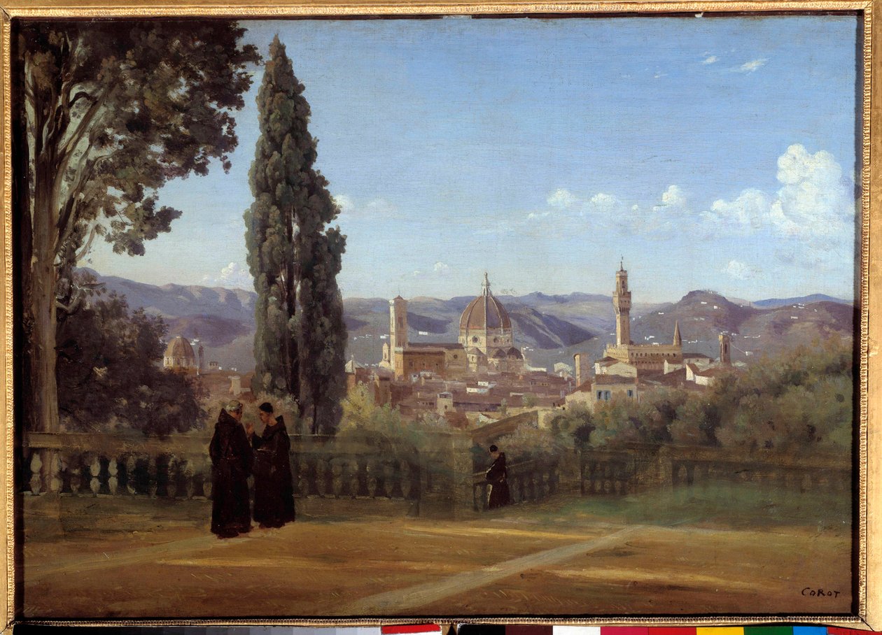 केमिली कोरोट (1796-1875) 1835 सन द्वारा बोबोली पेंटिंग के बगीचों से फ्लोरेंस का दृश्य। 0,51x0,73 वर्ग मीटर द्वारा जीन बैप्टिस्ट केमिली कोरोट