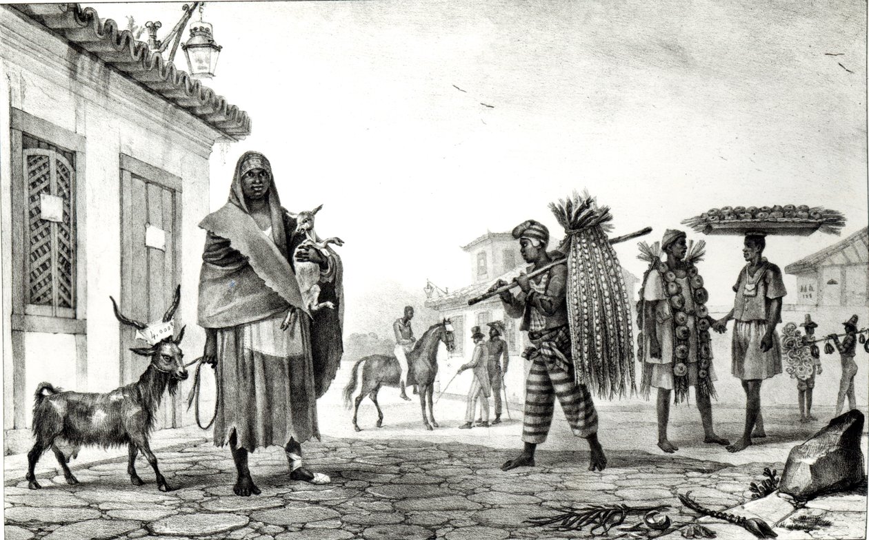 किराए की कोख, घोड़े और बकरी को बिक्री के लिए, &39;ब्राजील से क्वांट एंड हिस्टोरिकल ट्रैवल&39; में, द्वारा जीन बैप्टिस्ट डेब्रेट