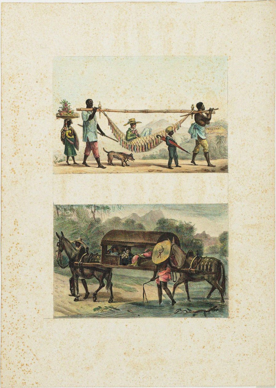 1835 में एक चक्र के मालिक की शहर में वापसी। द्वारा जीन बैप्टिस्ट डेब्रेट