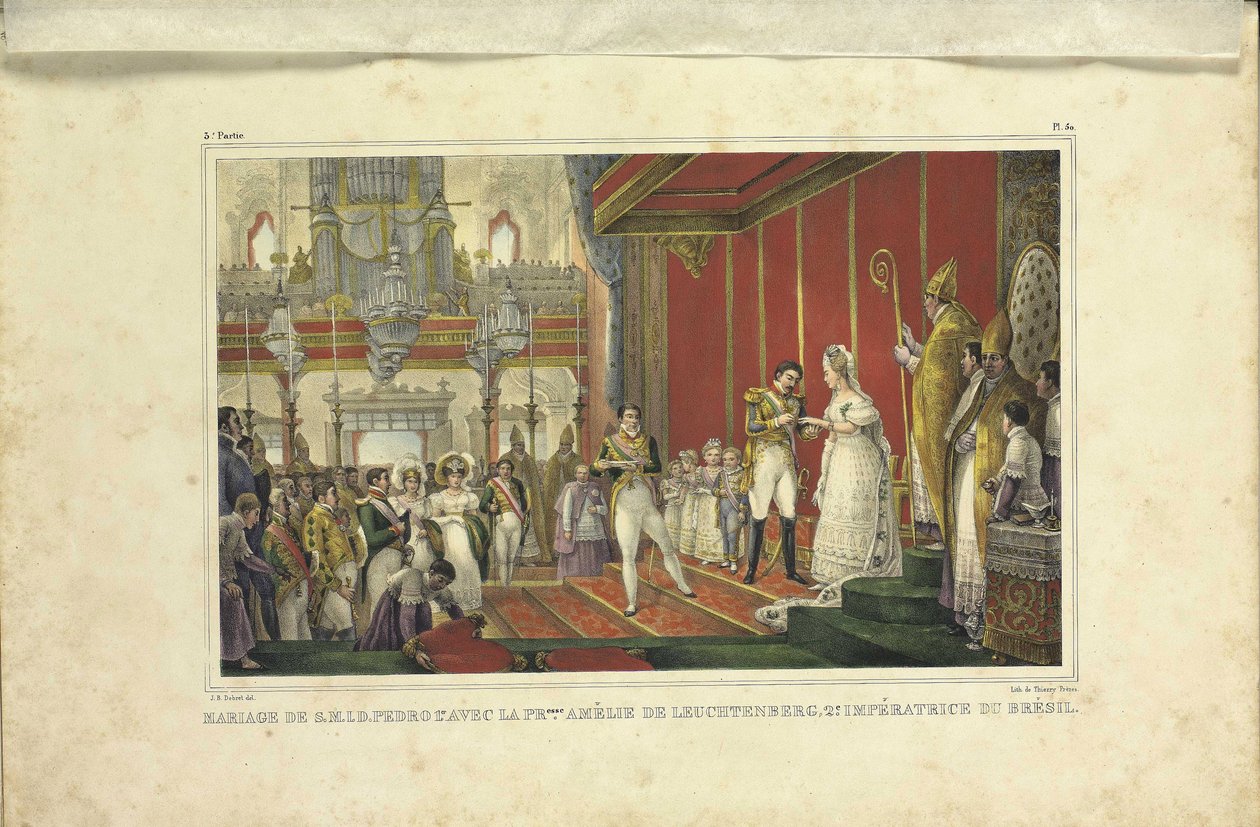 1829 के ल्यूच्टेनबर्ग और ब्राजील के सम्राट पेड्रो I की एमेली की शादी द्वारा जीन बैप्टिस्ट डेब्रेट