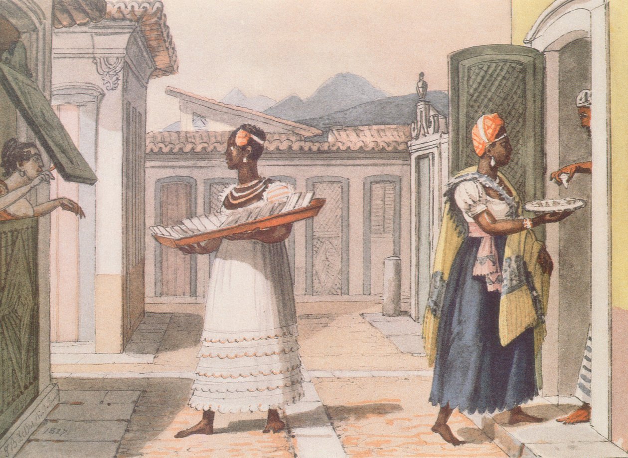 1827 में and ब्राजील में सुरम्य और ऐतिहासिक यात्रा ’से रियो डी जनेरियो में ट्रैवलिंग सेल्सवुमेन द्वारा जीन बैप्टिस्ट डेब्रेट