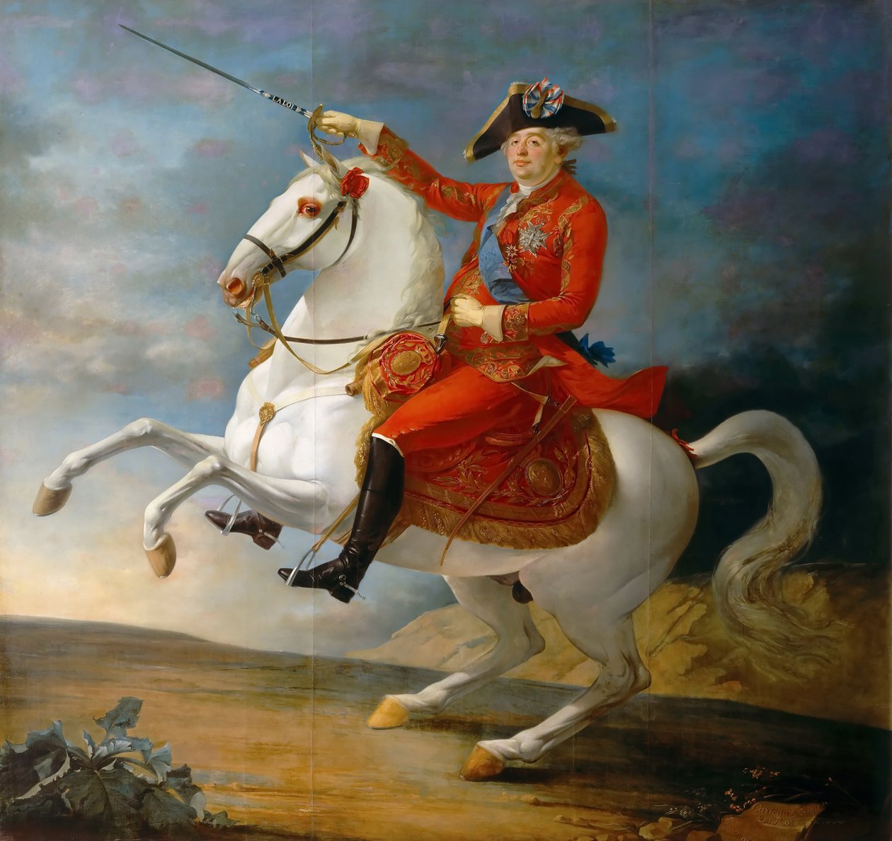 राजा लुइस XVI 1754-1793 के अश्वारोही चित्र द्वारा जीन बैप्टिस्ट फ्रेंकोइस कार्टो