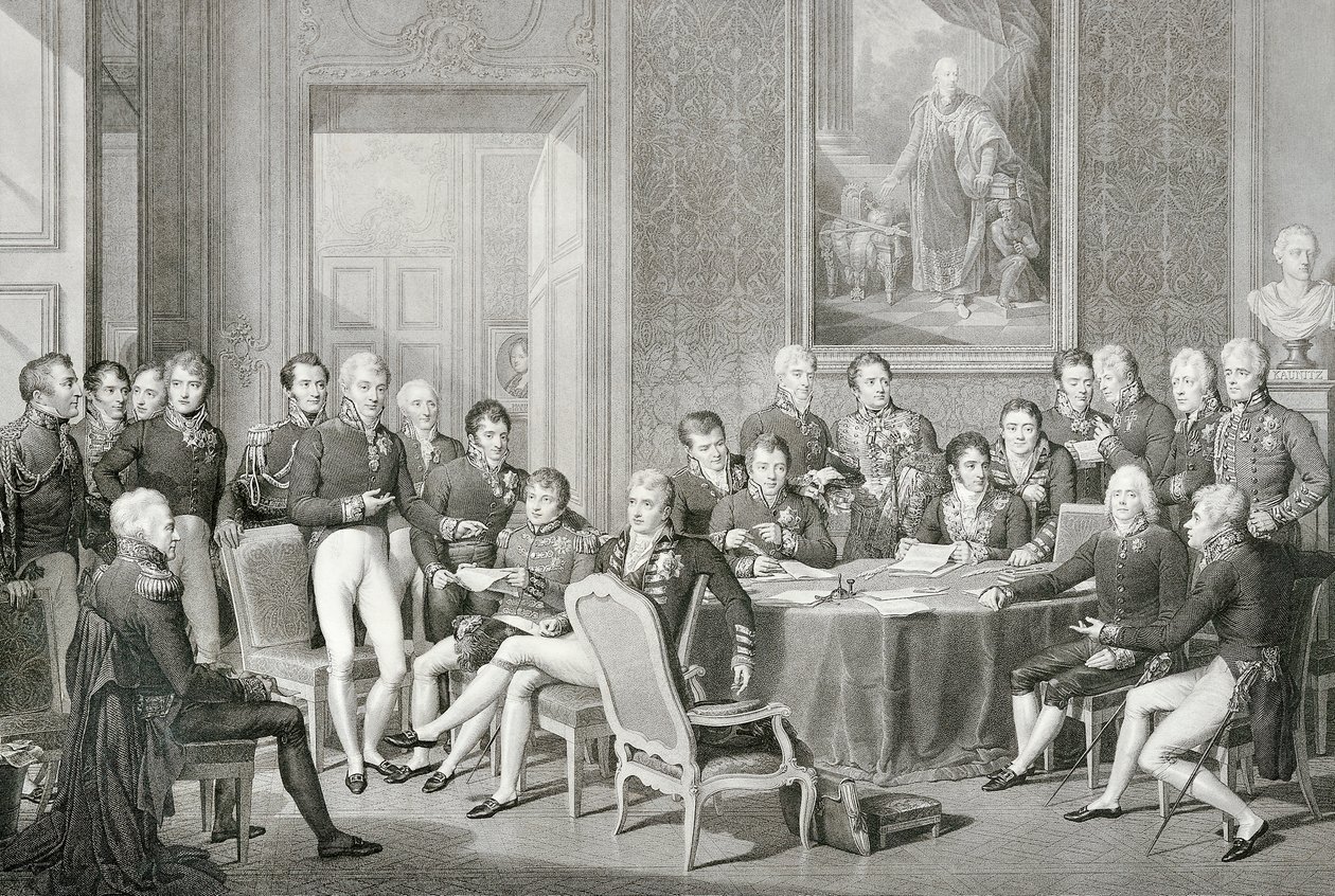 1814-1815 में विएना की कांग्रेस में भाग लेने वाले द्वारा जीन-बैप्टिस्ट इसाबे