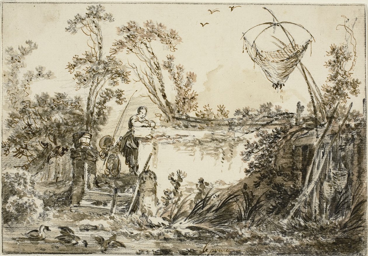 वैरी वेडुट डेल जेंटाइल के लिए फ्रंटस्पाईज का अध्ययन, c.1755 द्वारा जीन बैप्टिस्ट ले प्रिंस